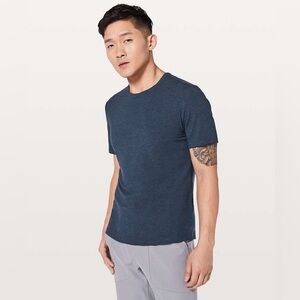 Lululemon 5 Year Basic Heathered Blue T-shirt Tee Medium Pima vitsea athleisure